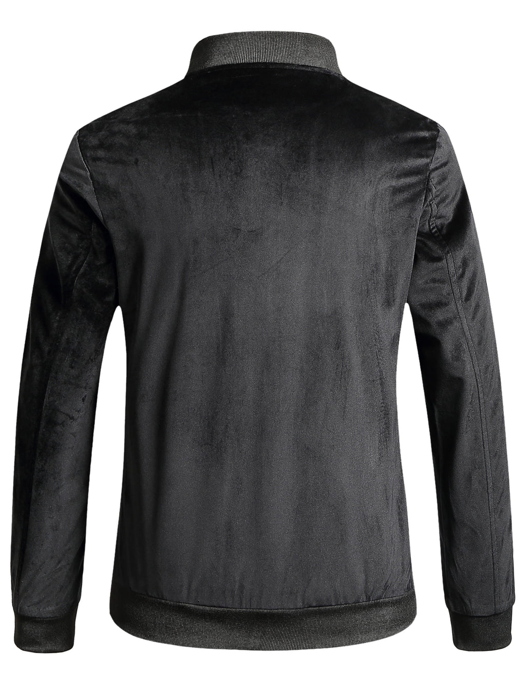 Men Velvet Full Zip Bomber Jacket