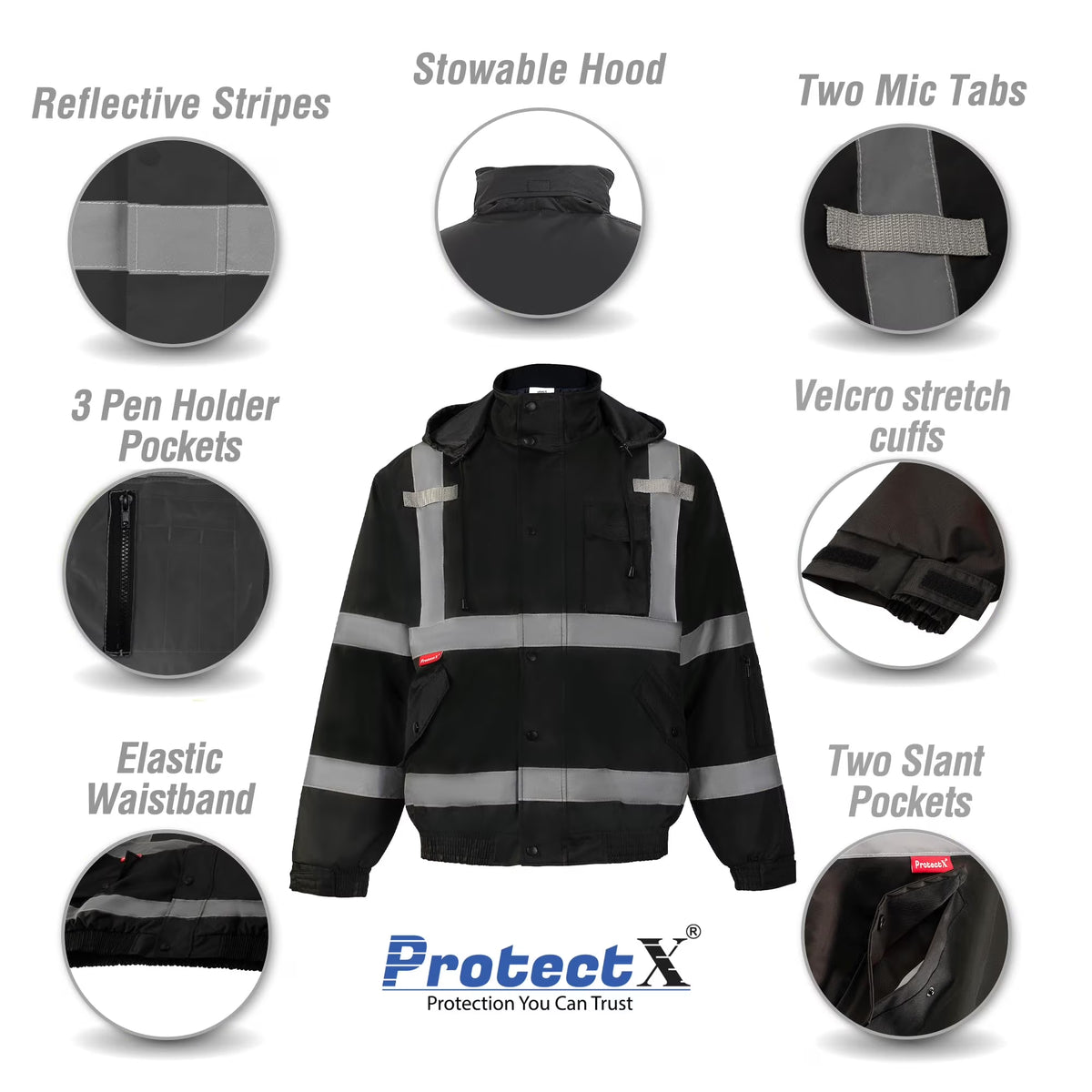 High Visibility Safety Waterproof Bomber Jacket