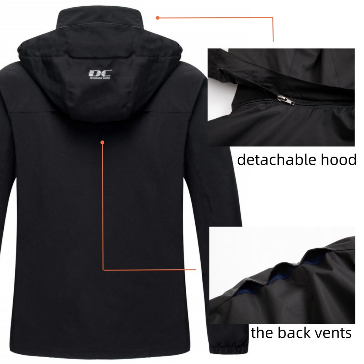 Diamond Candy Men Hooded Waterproof Jacket