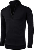 Slim Fit Zip up Mock Neck Polo Sweater