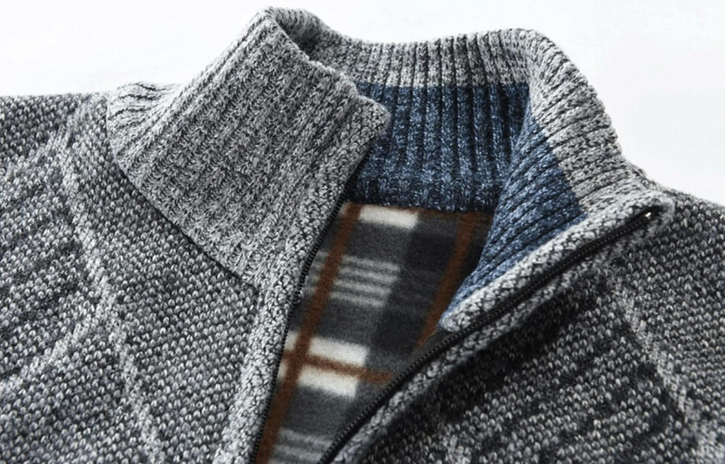 Men Casual Full Zip Sweater