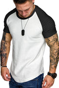 Men Pleated Raglan Sleeve T-Shirts