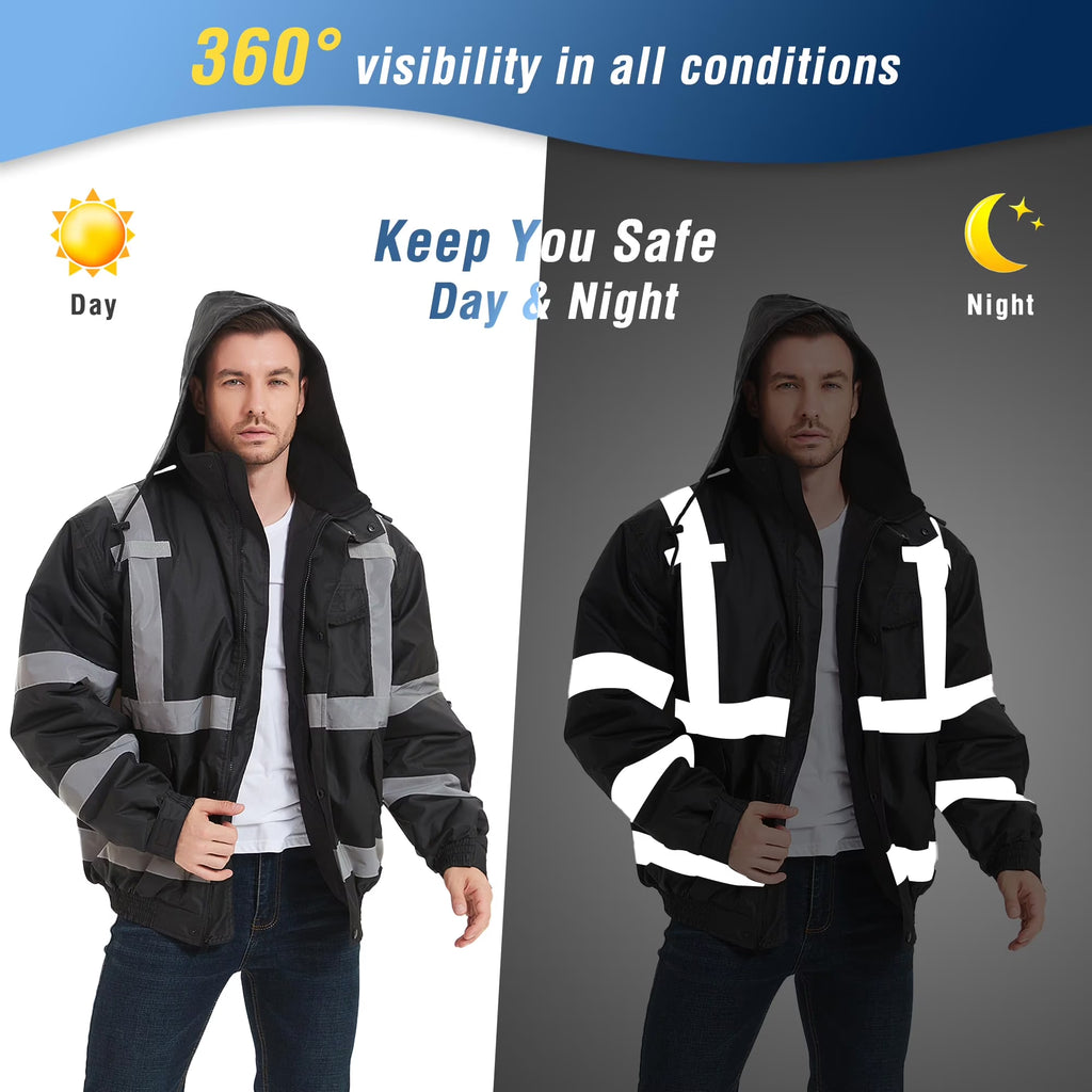 High Visibility Safety Waterproof Bomber Jacket