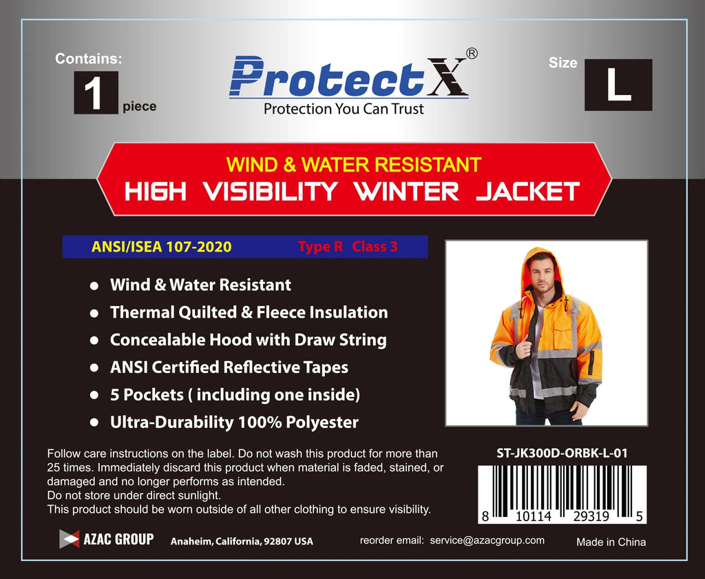 High Visibility Safety Waterproof Bomber Jacket