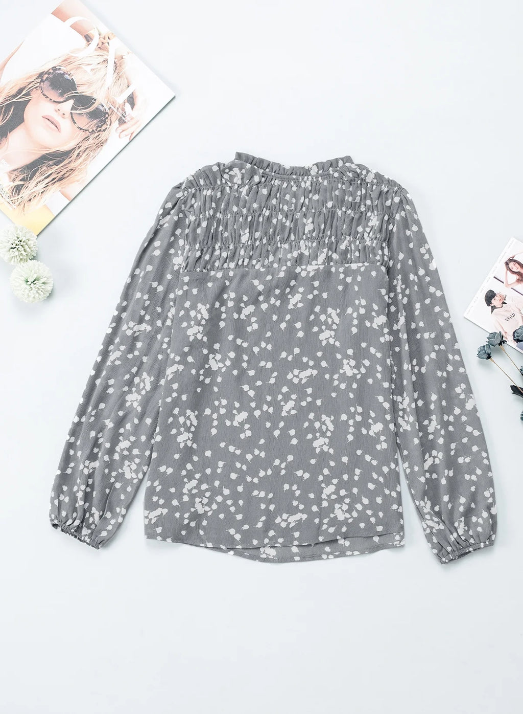 Women Casual V Neck Floral Print Tunic Tops