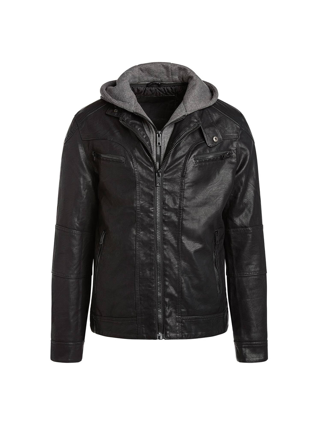 Men Faux Leather Moto Jacket