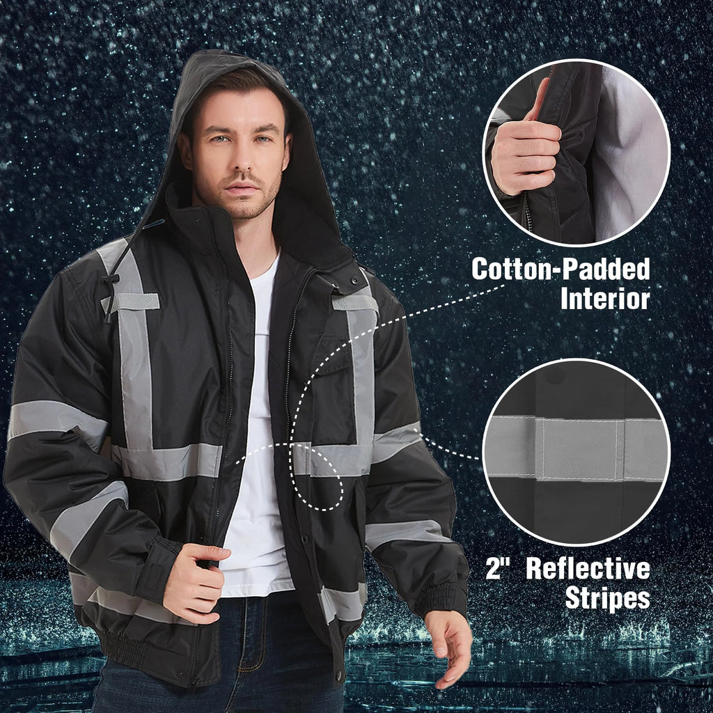 High Visibility Safety Waterproof Bomber Jacket