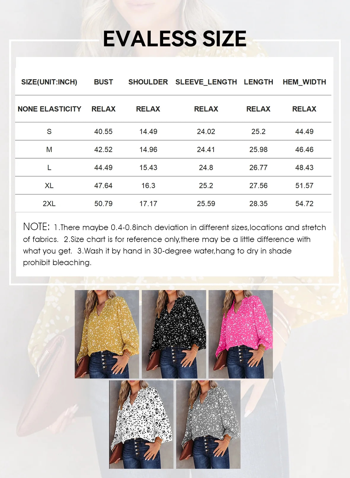 Women Casual V Neck Floral Print Tunic Tops