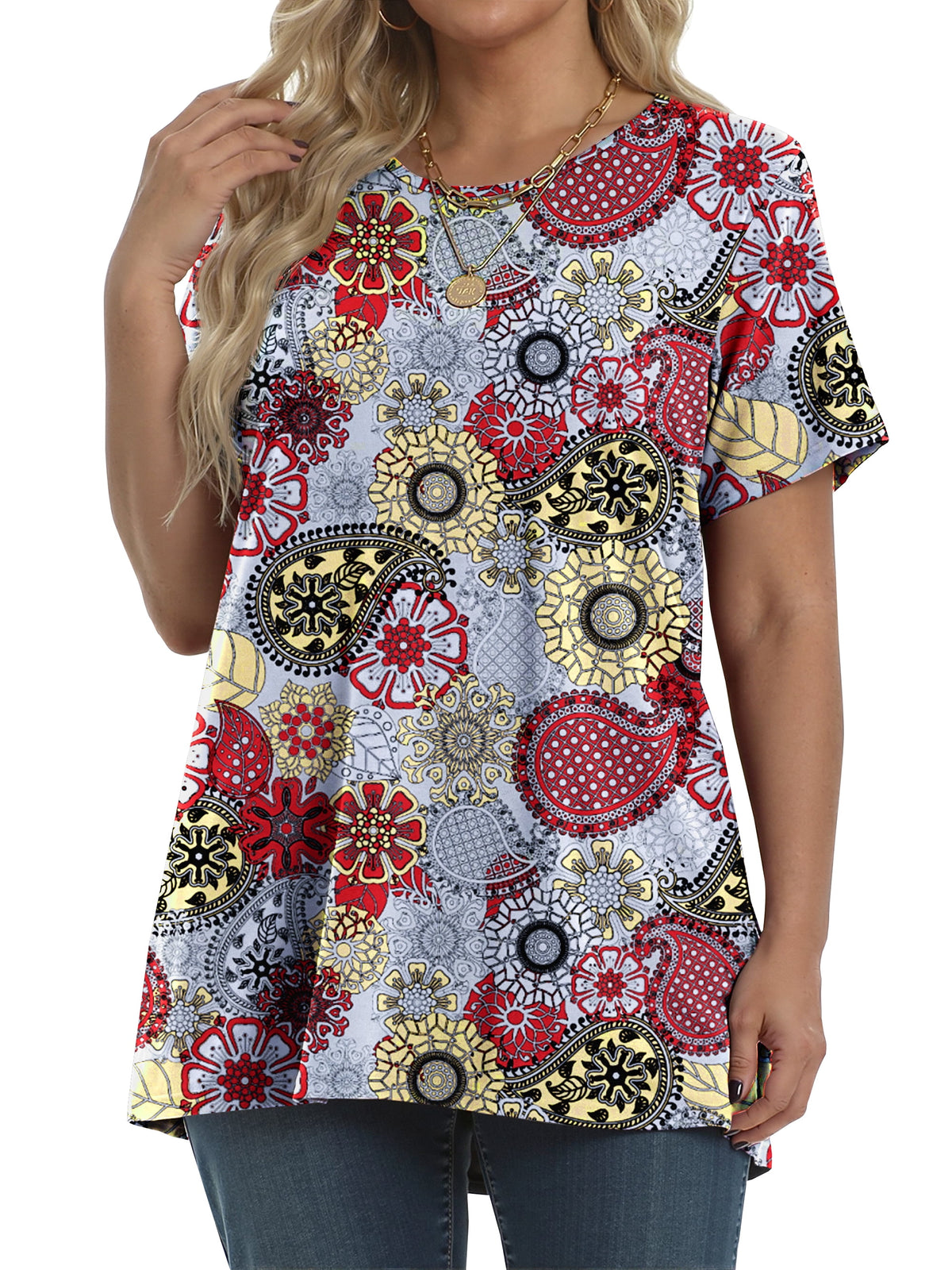 Women Tunic Casual Floral Tops
