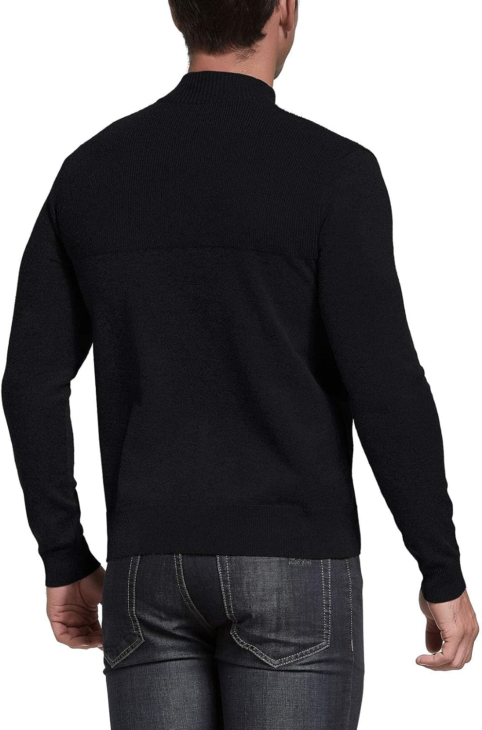 Slim Fit Zip up Mock Neck Polo Sweater