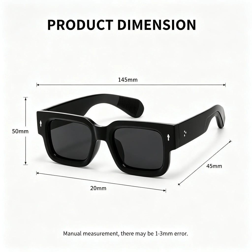 Thick Square Frame Black Shades Sunglasses