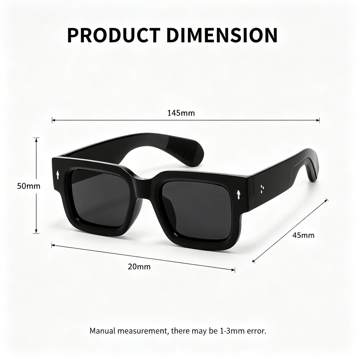 Thick Square Frame Black Shades Sunglasses