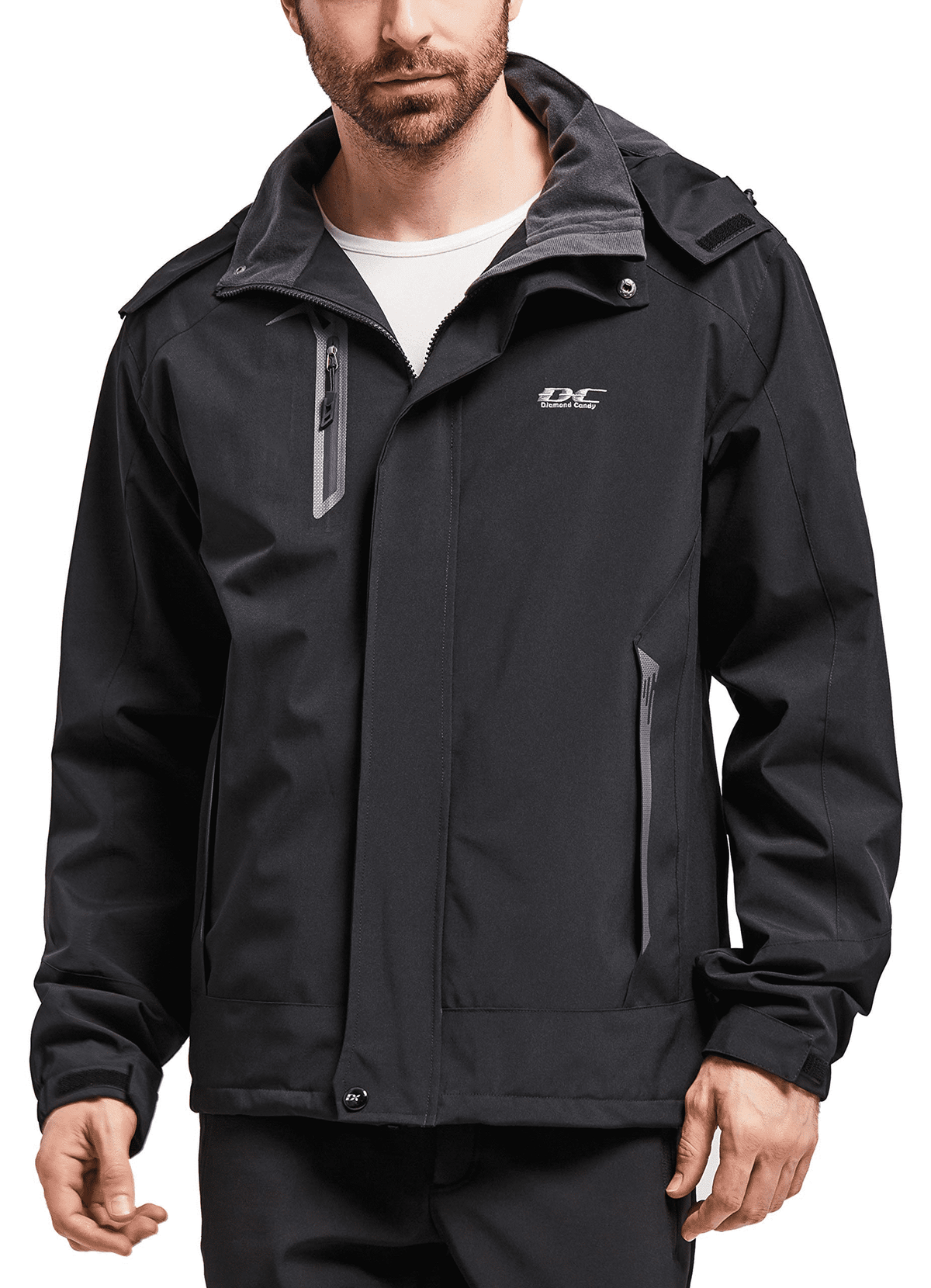Diamond Candy Men Hooded Waterproof Jacket