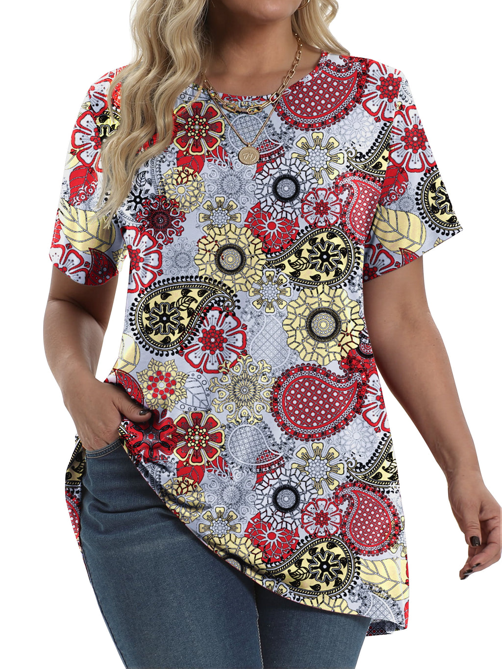 Women Tunic Casual Floral Tops