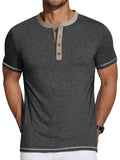 Henley Men Short Sleeve T-Shirts