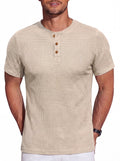 Short Sleeve Waffle Henley T-Shirt