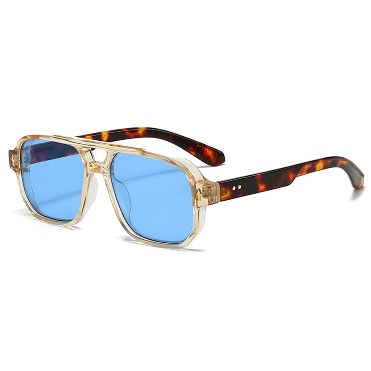 Vintage Double Bridges Men Square Sunglasses