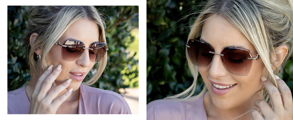 Geometric Diamond Cutting Gradient Sunglasses