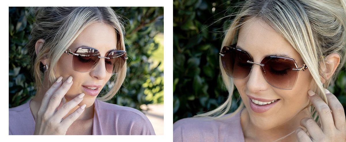 Geometric Diamond Cutting Gradient Sunglasses
