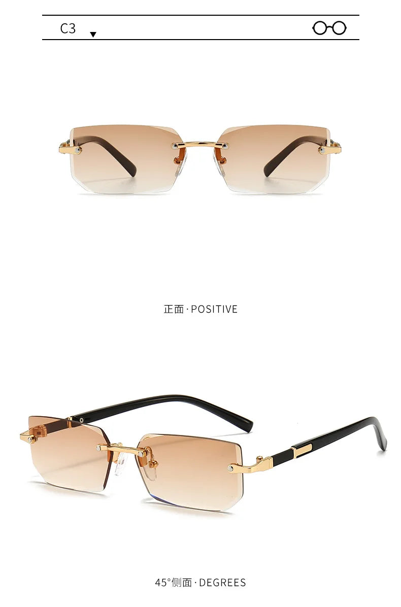 Rimless Rectangle Popular Sunglasses