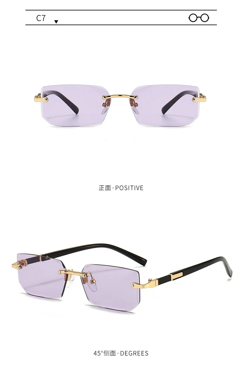 Rimless Rectangle Popular Sunglasses