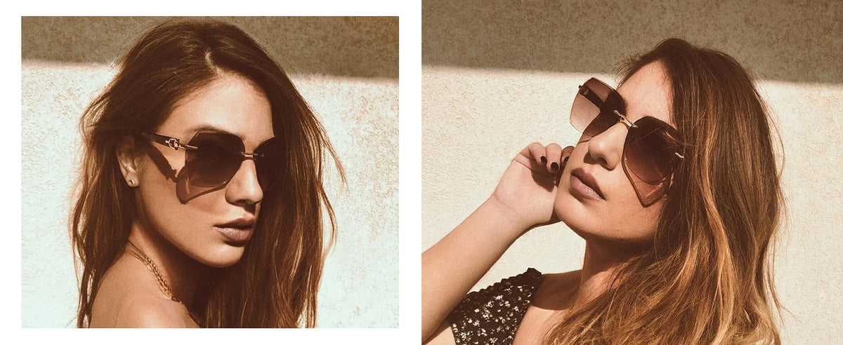 Geometric Diamond Cutting Gradient Sunglasses