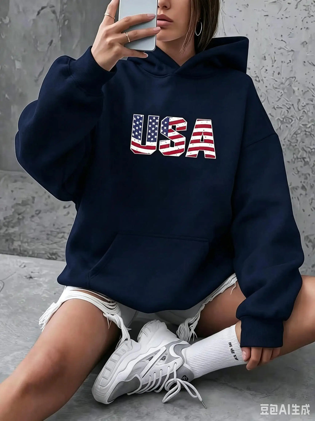 American Flag Patriotic Pullover Hoodie