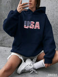 American Flag Patriotic Pullover Hoodie