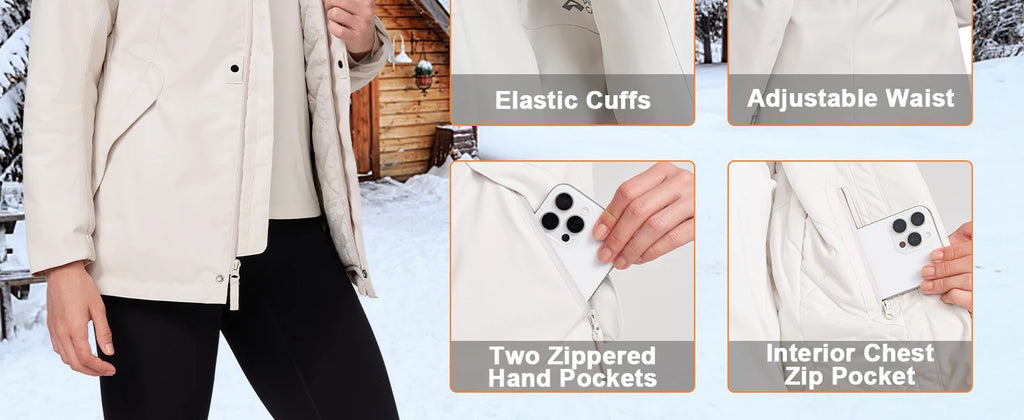 Waterproof Warm Insulated Fleece Lined Jacket