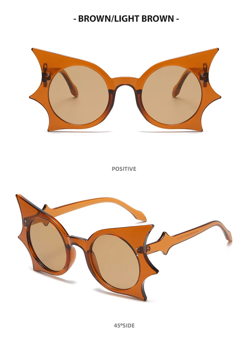 2pcs Bat Shaped Sunglasses