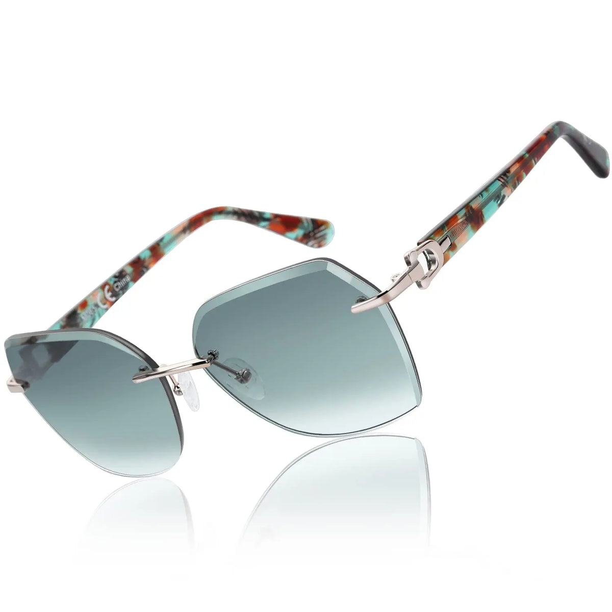 Geometric Diamond Cutting Gradient Sunglasses