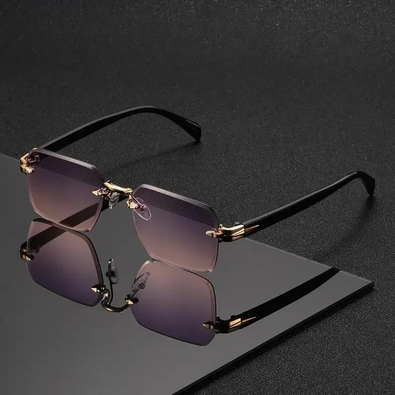 Rimless Rectangle Square Frameless Sunglasses