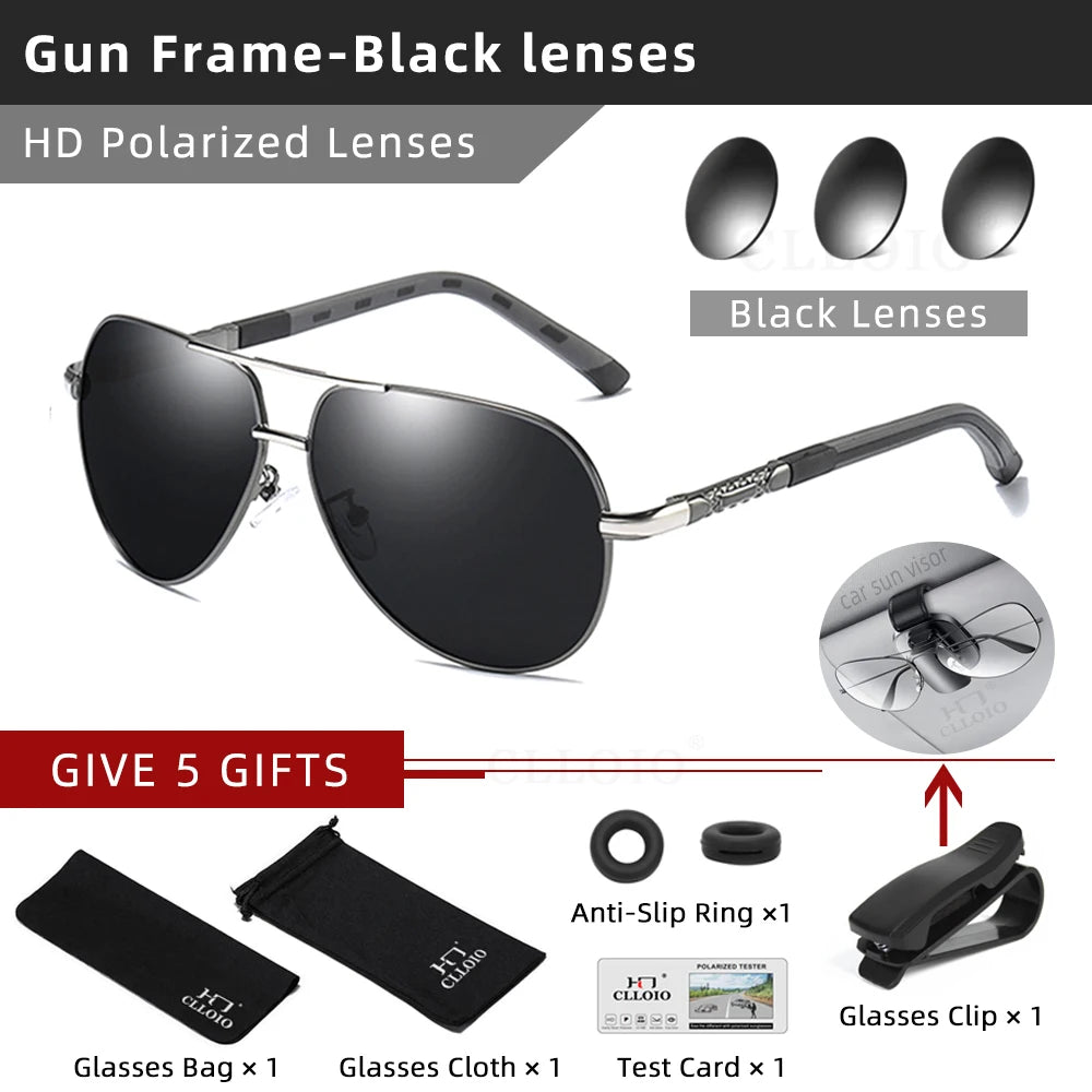 Men Classic Aluminum Polarized Sunglasses