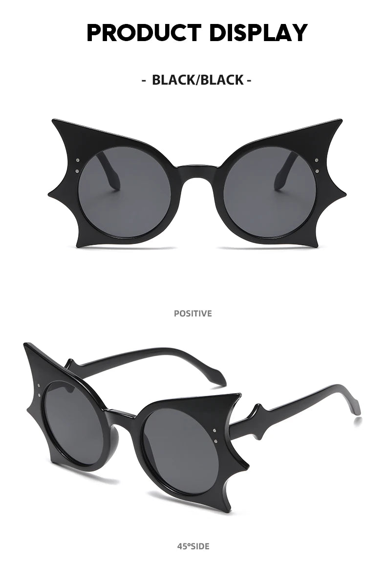 2pcs Bat Shaped Sunglasses