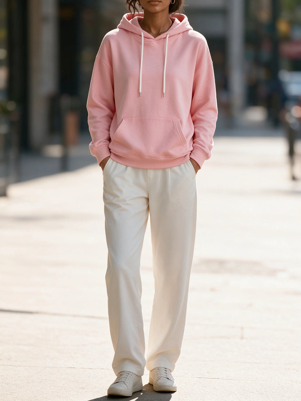 Long Sleeve Drawstring Kangaroo Pocket Hoodies