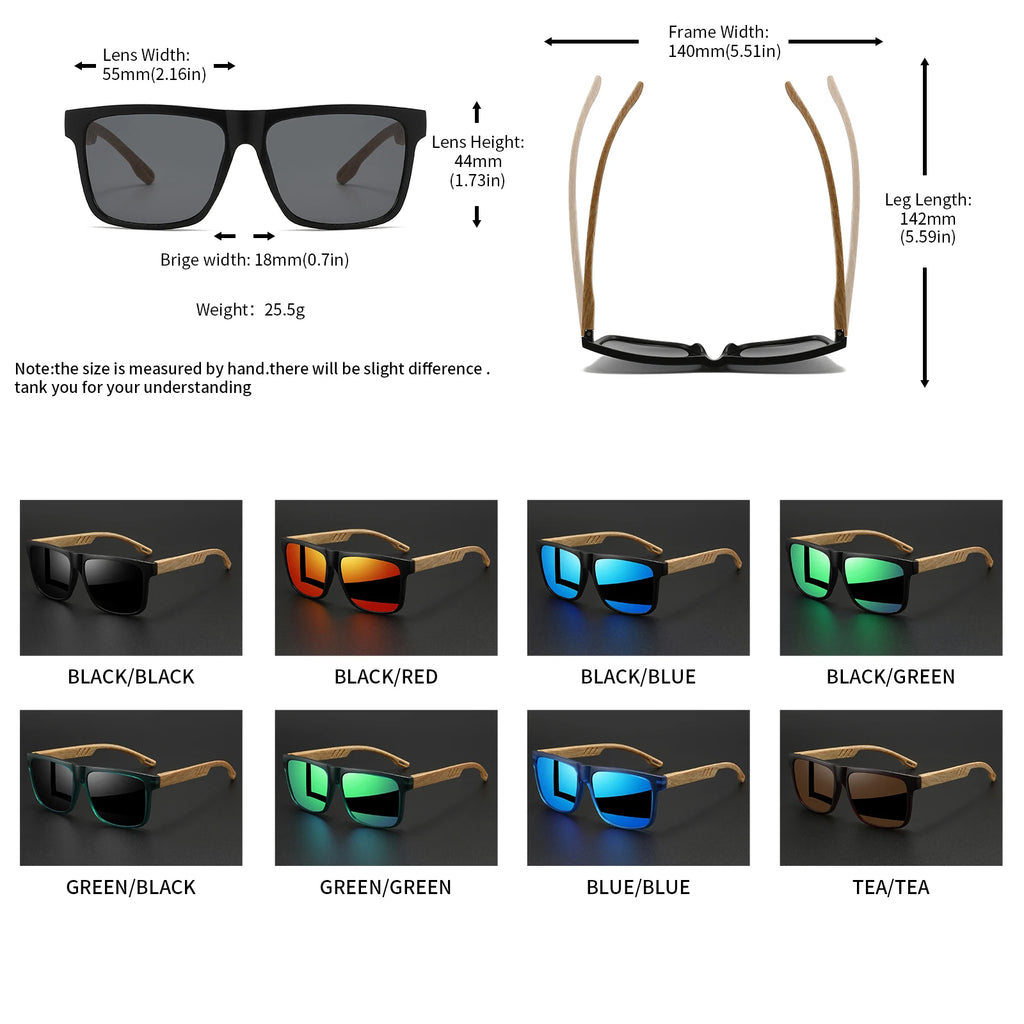 Wood Grain Spring Hinge Sunglasses