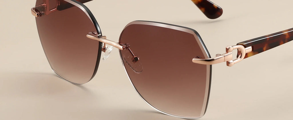 Geometric Diamond Cutting Gradient Sunglasses