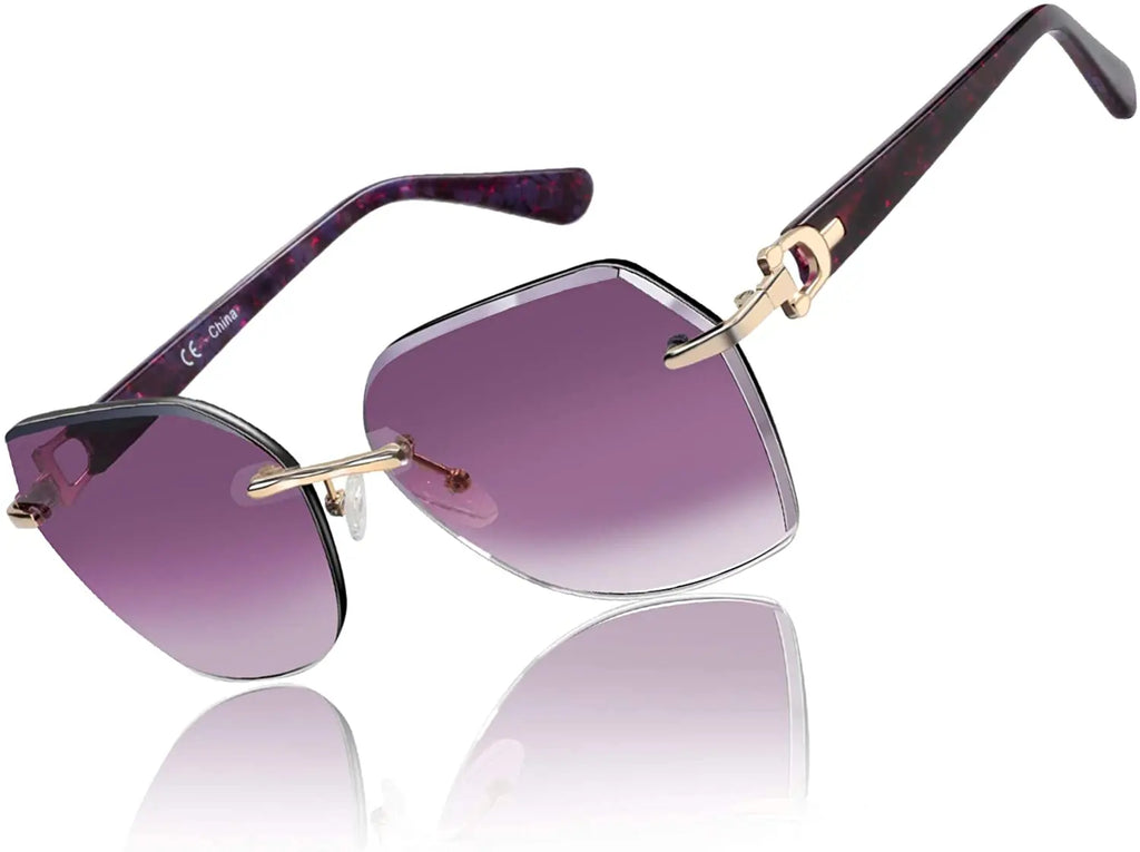 Geometric Diamond Cutting Gradient Sunglasses
