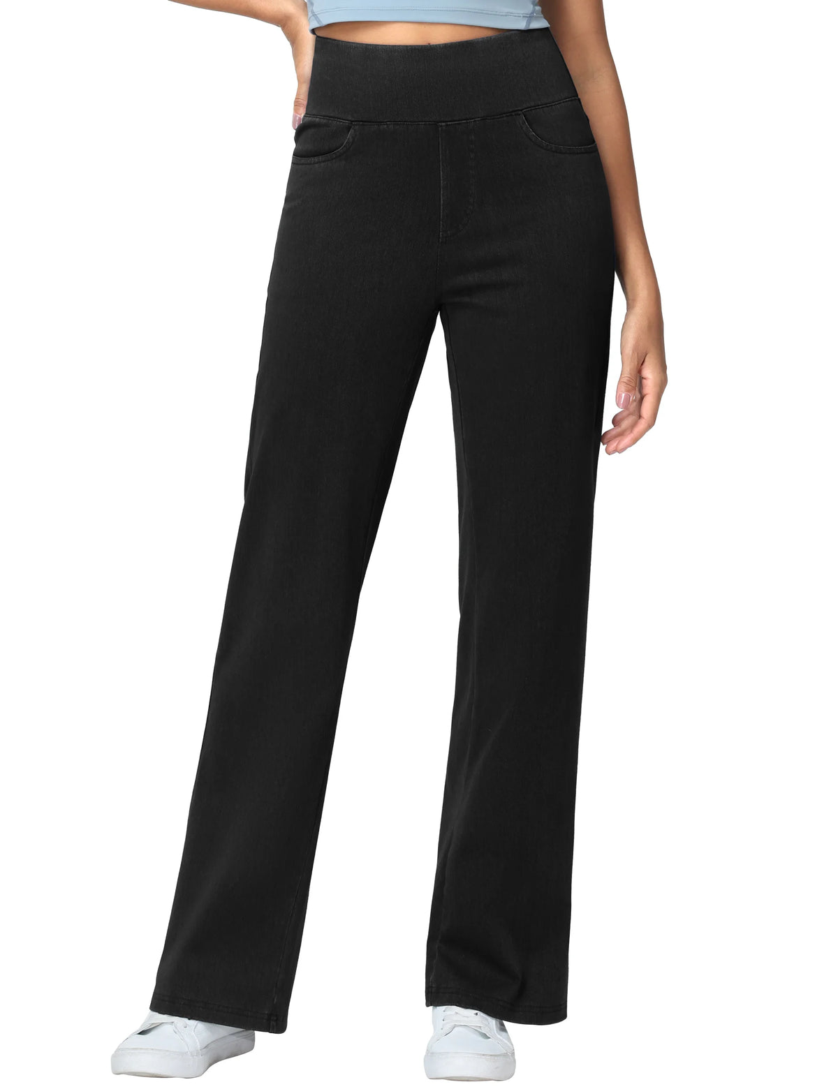 High Waisted Pull on Stretchy Baggy Pants