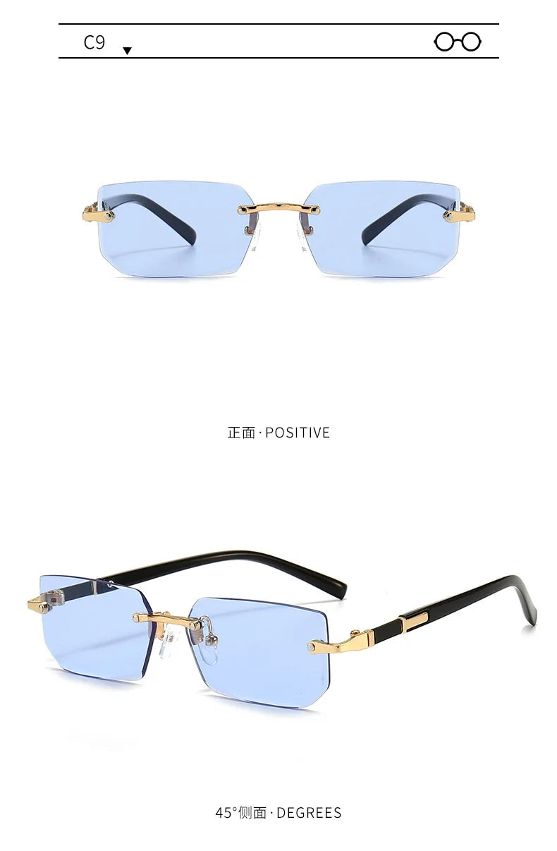 Rimless Rectangle Popular Sunglasses
