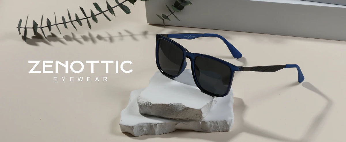Rectangle Ultralight Carbon Fiber Frame Polarized Sunglasses