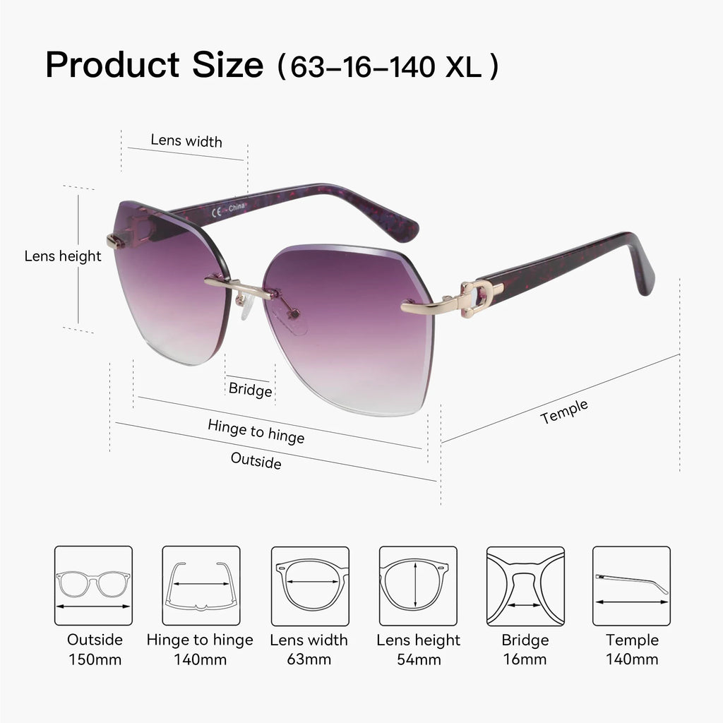 Geometric Diamond Cutting Gradient Sunglasses