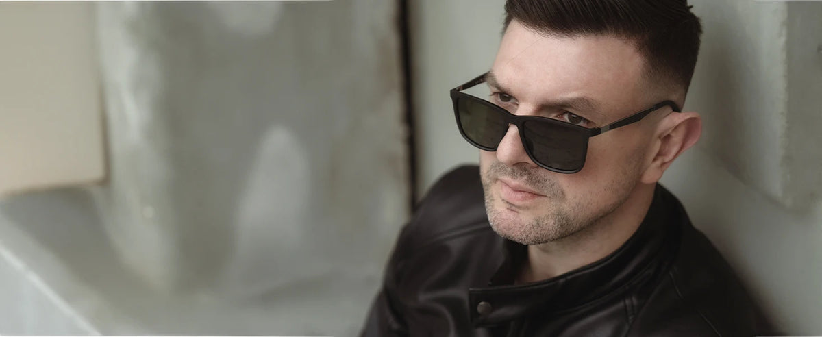 Rectangle Ultralight Carbon Fiber Frame Polarized Sunglasses