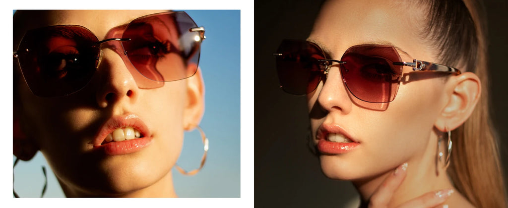 Geometric Diamond Cutting Gradient Sunglasses