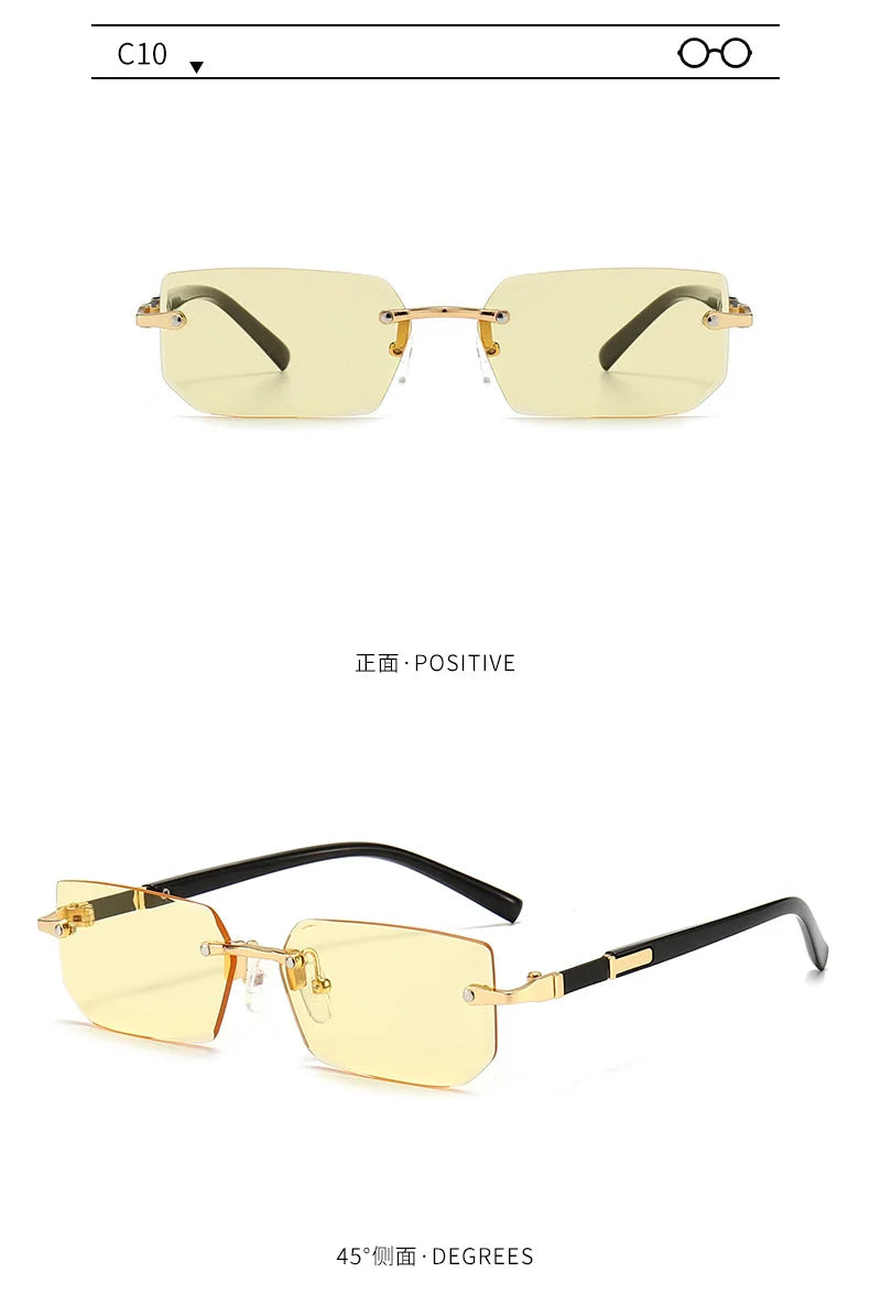 Rimless Rectangle Popular Sunglasses