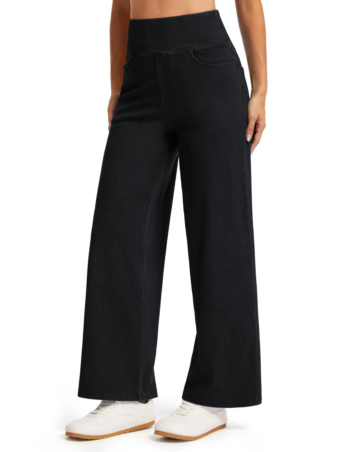 High Waisted Pull on Stretchy Baggy Pants