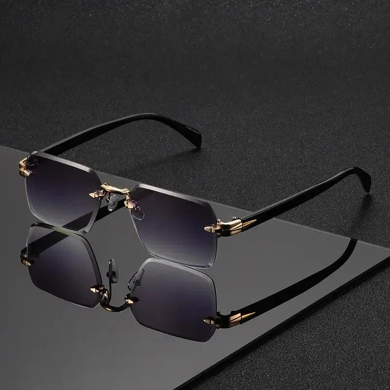 Rimless Rectangle Square Frameless Sunglasses