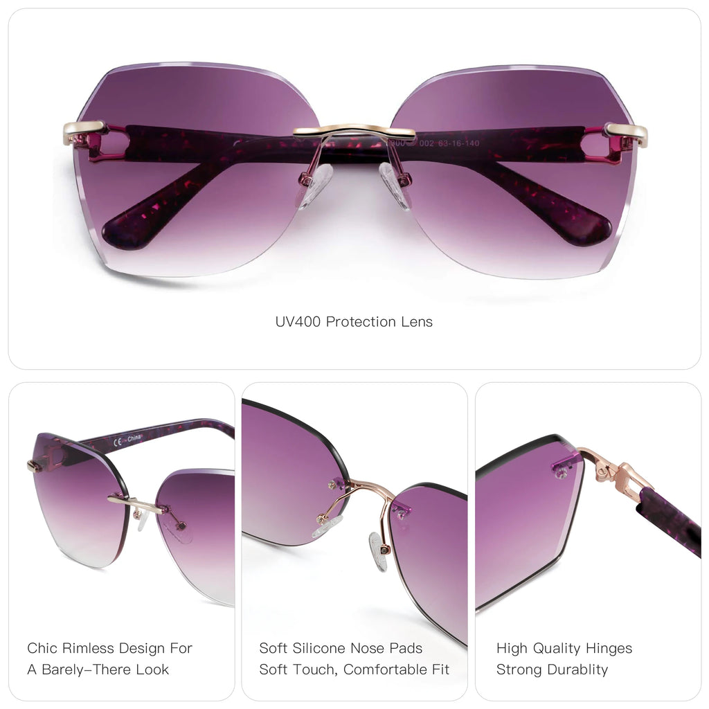 Geometric Diamond Cutting Gradient Sunglasses