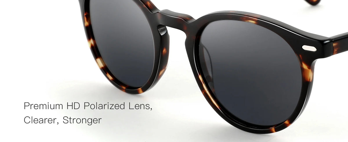 Women Round Polarized Retro Small Sunglasses
