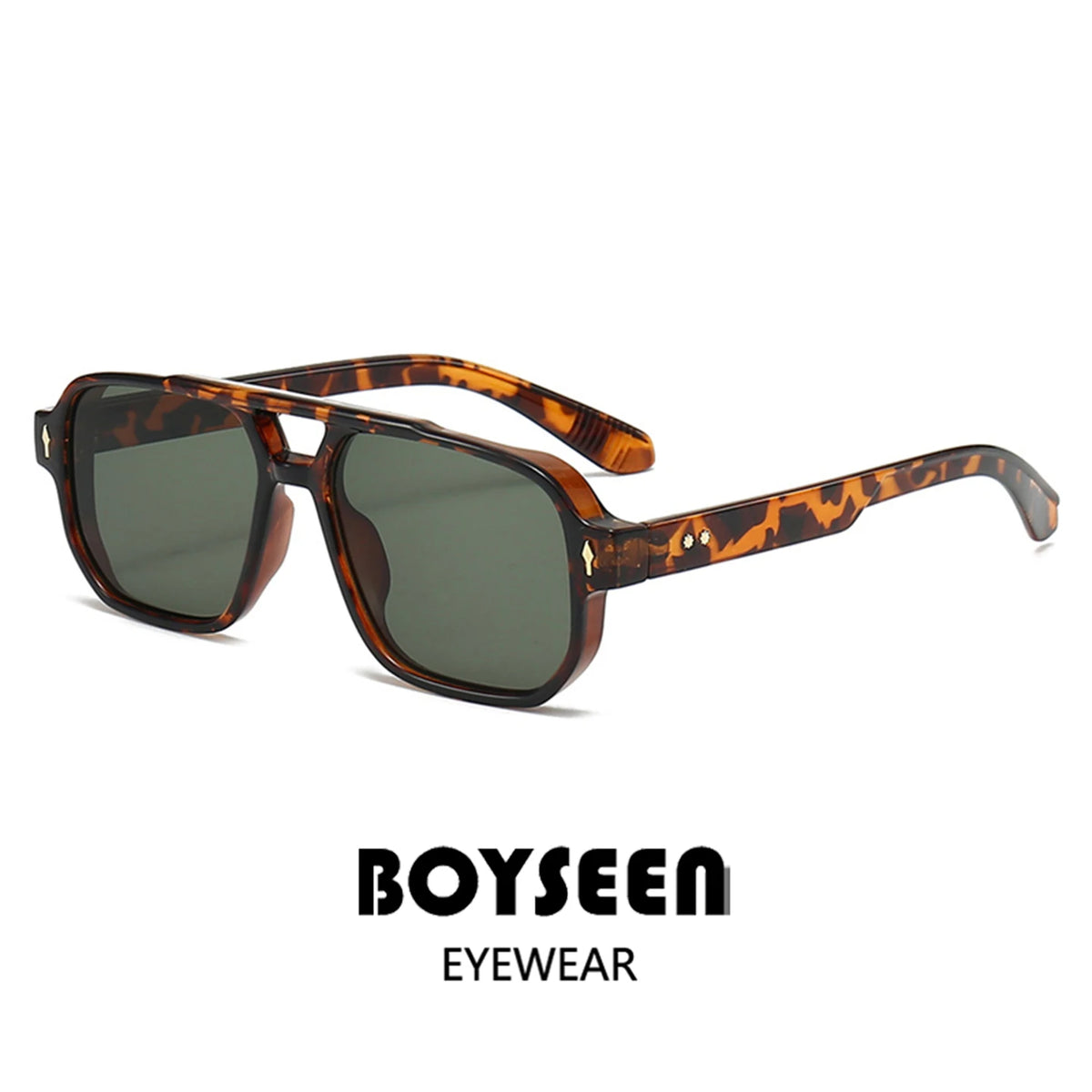 Vintage Double Bridges Men Square Sunglasses
